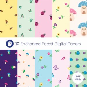 Enchanted forest digital papers