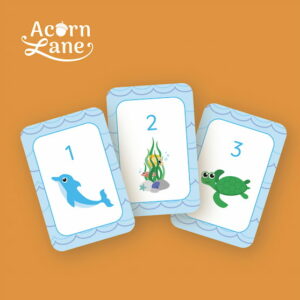 Under the sea number printable flashcards
